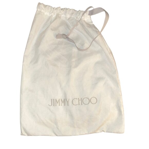 jimmy choo white gray drawstring dust bag - Picture 1 of 2